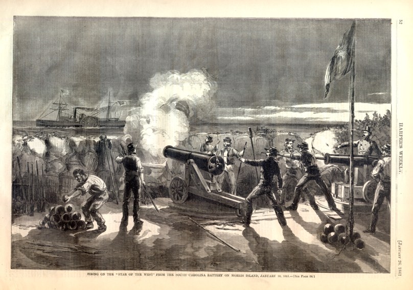 Firing on the Star of the West - Harper's Weekly.