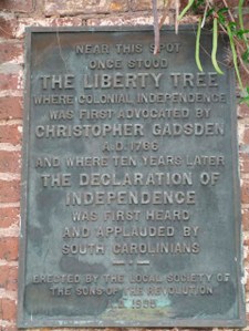 Liberty Tree marker on Alexander Street