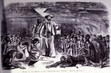 Africans in the hold of a slave ship, during the Middle Passage